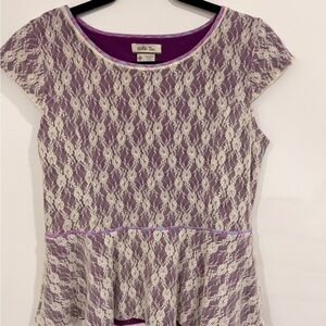 Matilda Jane Lace Peplum Top Size Medium Boho Romantic
